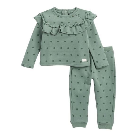 7 For All Mankind Soft Fleece Ruffle Sweatshirt & Joggers Set 3/6 Month NWT - Picture 1 of 8